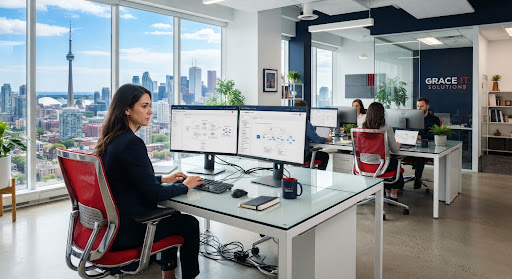 Modern tech workspace